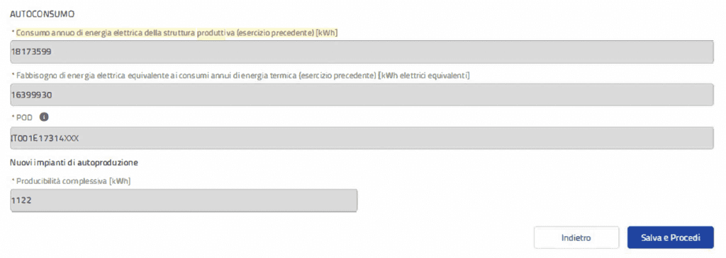 Interfaccia piattaforma GSE