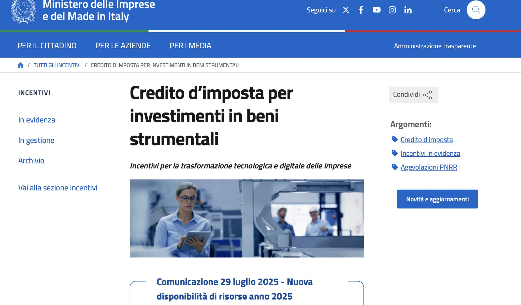 Fondi Industria 4.0 2025: ancora disponibili oltre 686 milioni di euro – Aggiornamento 29 luglio